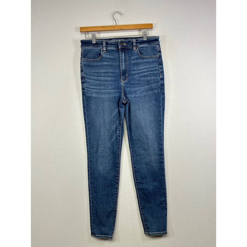 Casual Boho American Eagle Womens 10 Blue High Rise Ne(x)t Level Stretch Skinny